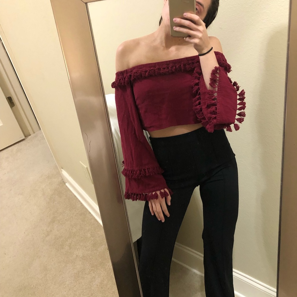 Bell sleeve crop top